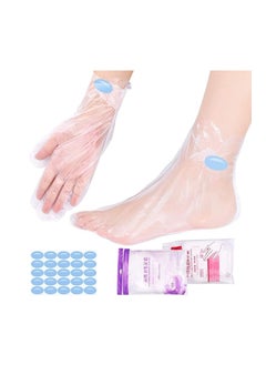 Buy 200pcs Paraffin Wax Bath Liners Hands & Feet | No Leakage Plastic Hand Foot Covers Disposable Therapy Bags, Spa Pedicure Accessories For Women Men With 200 Stickers in UAE