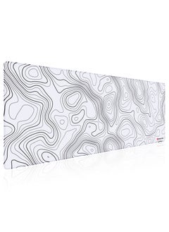 اشتري Extended Large Gaming Mouse Pad XXL,Anti-Skid White Mousepad Large Keyboard Mouse Pad Desk Mat with Stitched Edges (900x400mm, White) SA0206 في السعودية