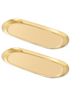 Buy Gold Decorative Serving Tray Small, Stainless Steel Jewelry Tray , Gold, Oval (Metallic) in Saudi Arabia