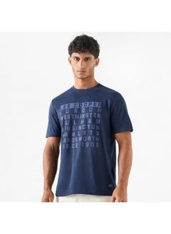 Buy Lee Cooper Typographic Print Crew Neck T-shirt with Short Sleeves in Saudi Arabia