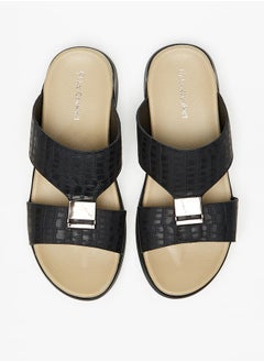 Buy Men's Textured Slip-On Sandals in UAE