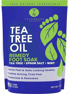 Buy Tea Tree Oil Foot Soak with Epsom Salt & Mint, Feet Soak Helps Toenail System, Athletes Foot & Stubborn Foot Odor - Foot Bath Salt Softens Calluses & Soothes Sore Tired Feet, 14 Ounce in UAE