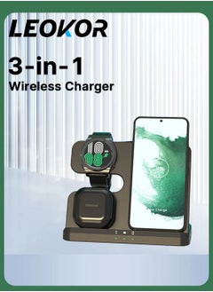 Buy 3 In 1 Wireless Charging Base Bracket Fast Charging, Suitable for Samsung watch Headset Mobile Phone Wireless Charger in Saudi Arabia