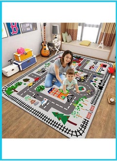 Buy Kids Rug Educational Play Rug Traffic Road Kids Play Car Mat Large Learning Play Game Area Rug Kids Carpet for Playroom Living Room Nursery Room Decor (B, 80 * 120CM) in Saudi Arabia