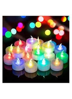 Buy Yakpo Pack Of 24 Colour Changing Led Tea Lights, Battery Operated Flameless Coloured Tea Lights With Flickering 7 Colour Light, Colorful Led Candles, Bulk Pack For Birthday, Wedding, Christmas in Egypt