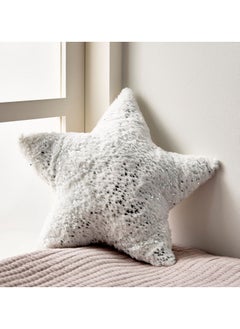 Buy Skyler Fur and Foiling Star Shaped Cushion - 46x46 cm in Saudi Arabia