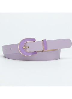 Buy Belt New Design Alloy with Resin Pin Buckle PU Leather Belt Elegant Solid Color Women's Decoration Belt in Saudi Arabia