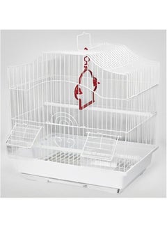 Buy Medium White Bird Cage with Dual Feeders and Removable Tray – Ideal for Small Birds in a Classic Design in Saudi Arabia