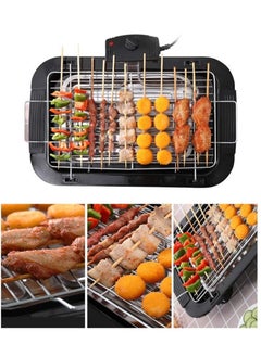 اشتري Smokeless Indoor/Outdoor Electric Grill Portable Tabletop Grill Kitchen BBQ Grills Adjustable Temperature Control,Removable Water Filled Drip Tray,2000W,Black（EU Plug） في الامارات