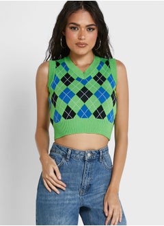 Buy Printed Cropped Sweater in UAE