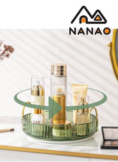 Buy 360 Rotating Makeup Organizer for Vanity, Bathroom Countertop Organizer Spinning Perfume Organizer, High-Capacity Cosmetic and Skincare Dresser Make Up Holder Rack (1Tiers, Green) in Saudi Arabia