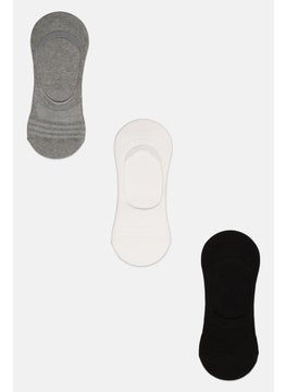 اشتري Men 3 Pair Textured Socks, Black/Grey/White في الامارات