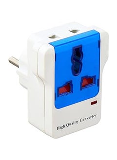 اشتري 2 Pieces Double Bisk Trio Bisk Power Adapter White And Blue في مصر