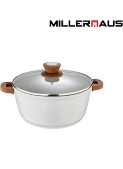 Buy Millerhaus Casserole Ø30X12.5Cm Cast Alu Induction With Glass Lid , High-Quality Non-Stick Coating Compatibility Safe Cooking Pot in UAE