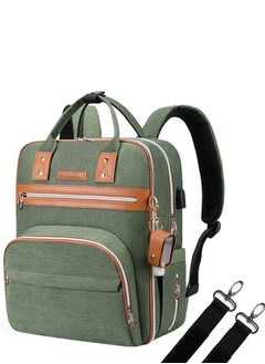 اشتري 2 in 1 Diaper Bag With Sanitizer Bottle Keychain And Stroller Hooks - Green في الامارات