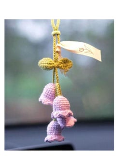 Buy Hand Made Car Flower Decorate Key Charm Bag Hanging Knitted Decorative Flowers with Small Bell in UAE