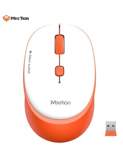 Buy MEETION 2.4g Wireless Office Mouse Orange 571 Plug and Play Quiet Buttons Adjustable DPI in UAE