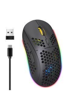 Buy Wireless Bluetooth Gaming Mouse Rgb Lighting Mouse with 4 Adjustable DPI for Desktop Laptop Black in Saudi Arabia