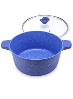 Buy Balzano 24 cm Diecast Aluminum Marble Coating,  Cooking Pot - Blue in UAE