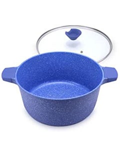 Buy Balzano 24 cm Diecast Aluminum Marble Coating,  Cooking Pot - Blue in UAE