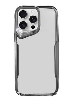 Buy iPhone 15 Pro Max Acrylic Back Cover With Electroplated Frosted Transparent Blade TPU Protection Shockproof Design Ultra Hybrid Clear PC Back TPU Bumper Case For iPhone 15 Pro Max - Silver in Egypt