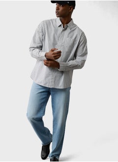 اشتري Stripe Deatiled Regular Fit Poplin Shirt في الامارات