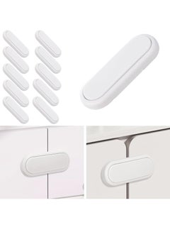 Buy Pack of 10 Baby Safety Locks No Drilling Drawer Lock Child Safety Door Bolt for Cupboards Drawers Refrigerators White in Saudi Arabia