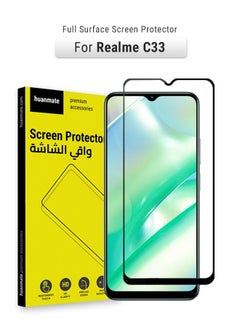 Buy Edge to Edge Full Surface Screen Protector For Realme C33 Black/Clear in Saudi Arabia
