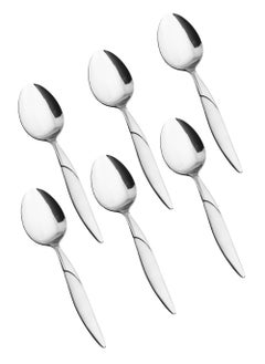 Buy Japanese stainless steel dinner spoon set 6 pieces in Saudi Arabia