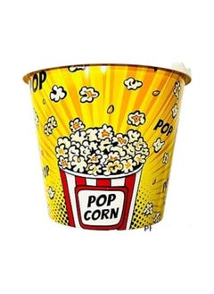 Buy Popcorn reusable container plastic bucket for home theater family movie night and movie lover washable in the dishwasher 2200 ml yellow in Egypt