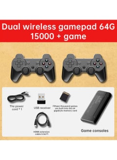 Buy 4K HD video game console, dual 2.4G wireless controllers, plug-and-play video game stick, built-in 15,000 games, retro handheld game console in Saudi Arabia