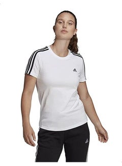 Buy Adidas Chest Contrast Logo Short Sleeves Crew Neck T-shirt for Women - White, S - 2725615457862 in Egypt