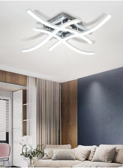 Buy LED Ceiling Light, Cool White, 4 Built-in LED Boards, Modern Curved Ceiling Light for Living Room, Bedroom in Saudi Arabia