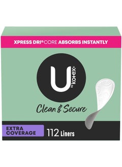 Buy Clean & Secure Panty Liners, Light Absorbency, Extra Coverage, 112 Count (Packaging May Vary) in UAE