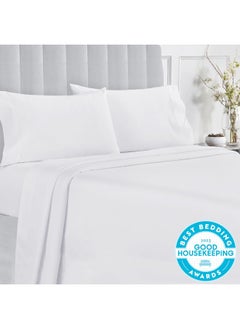 Buy 400-Thread-Count Pure Cotton King Sheets-Blue 4 Piece Sheet Set in UAE