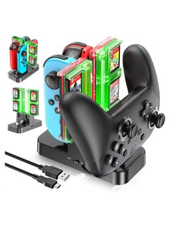 Buy Switch Controller Charger for Nintendo Switch, OIVO Upgraded OLED Switch Docking Station & Switch Pro Controller Charger, Switch Joycon & Pro Controller Charging Dock Station with 8 Game Slots in UAE