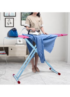 Buy Ironing Board with Adjustable Height Mechanism Heat Resistant Foldable Ironing Board Cotton Cover Freestanding Heavy-Duty Non Slip Legs for Home, Laundry Room or Dormitory Use in Saudi Arabia