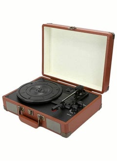 اشتري Turntable Vintage Phonograph Record Player Retro 3 Speed Bluetooth Portable Suitcase Record Player with Dual Internal Speakers  Upgraded Turntable Sound Brown في السعودية