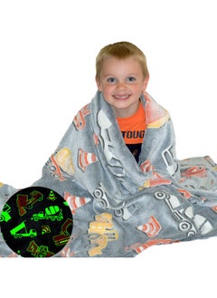 Buy Construction Truck Blanket Glow In The Dark Luminous Tractor Blanket For Kids - Soft Plush Digger Dump Truck Excavator Blanket Throw For Boys - Large 60Inx50In Glowing Big Trucks Toddler Blankets in UAE