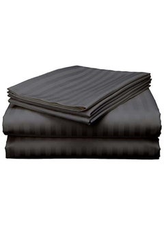 Buy HOTEL COLLECTION DARK GREY King Flat Sheet with 2 Pillow Cases 240x260 cm in UAE