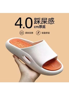 اشتري Stomp Slippers Mens Thick Bottom Korean Fashionable Summer Fashion All-match Casual Comfortable Non-slip Home New Mens Slippers905-White Orange [Ordinary Midsole]] 905-White Orange [Ordinary Midsole]] في السعودية