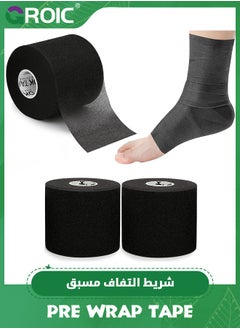 Buy 3-Rolls Pre Wrap Tape, OK TAPE Athletic Foam Underwrap for Sports, Protect for Ankles Wrists Hands and Knees, 2.75 Inches x 30 Yards - Black, 3-Rolls in UAE