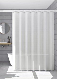 Buy 1-Piece Bathroom Shower Curtain Waterproof Shower Curtain PEVA White 180x180 Centimeter in UAE