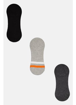 اشتري Men 3 Pair Round Invisible Socks, Grey/Black Combo في الامارات