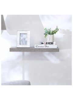 Buy Allano Floating Shelf Wooden Wall Mounted Shelf Display Invisible Metal Bracket Shelves For Decorations In Living Room Laundry Room Bed Room L 60 x W 23.5 x H 4.3 cm Cement Marble in UAE