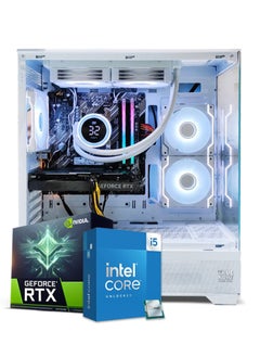 Buy True Nort Gaming PC, Intel Core i5-13400F, RTX 3060, 16GB RAM, 512GB SSD, 1TB HDD, Liquid Cooler 240MM, 650W PSU, Window 11 Pro, White Case in UAE