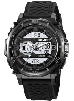 اشتري Watches For Men Multifunctional Silicone Water Resistant Analog Digital Watch - Black في السعودية