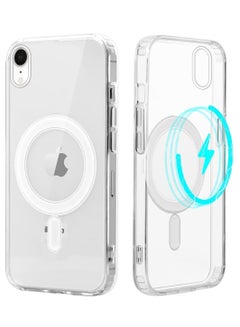 Buy Magnetic Clear Back Designed for iPhone Xr Clear Phone Case Compatible with Magsafe, Slim Protective Cover in UAE