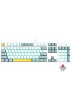 اشتري Z-14 104key Mechanical Gaming Keyboard with Blue Blacklight White Grey-Red Switches في السعودية