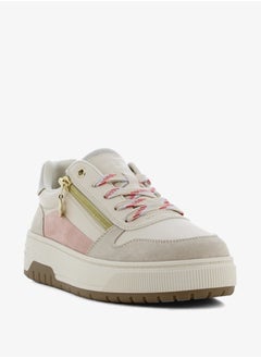 Buy Women's Colourblock Lace-Up Sneakers with Zip Detail in Saudi Arabia